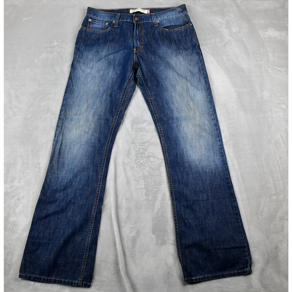 Levis Jeans 527 Mens 34x34 (32x33 Meas) Bootcut Low Rise Blue Denim - Picture 1 of 10